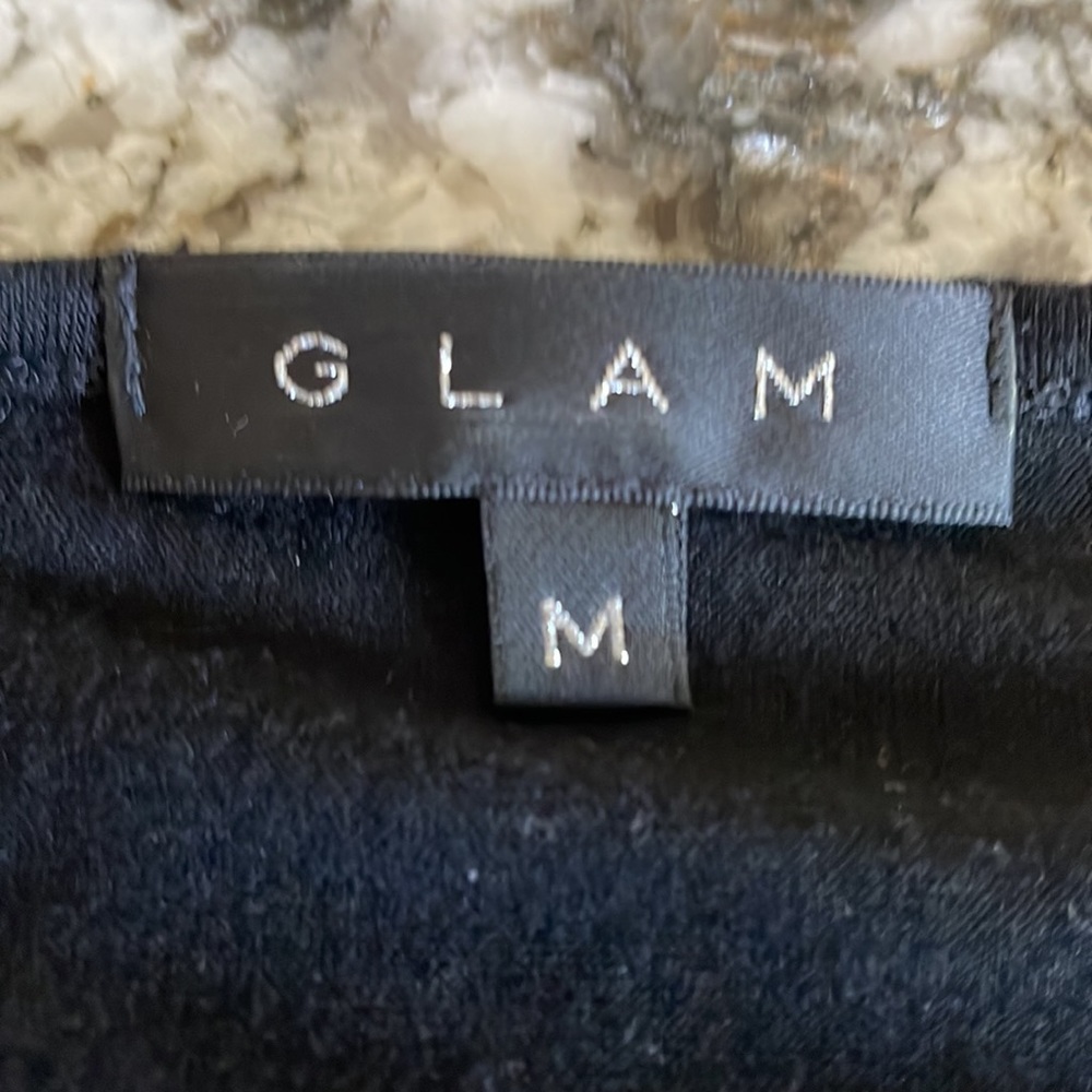 Beautiful Full Sleeve Black Knit Lace. Sweater Top by Glam Size M - Picture 4 of 4
